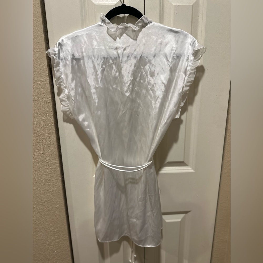 Linea Donatella Babydoll Wrap Dress Bridal Embellished Beaded , size S - Picture 4 of 7